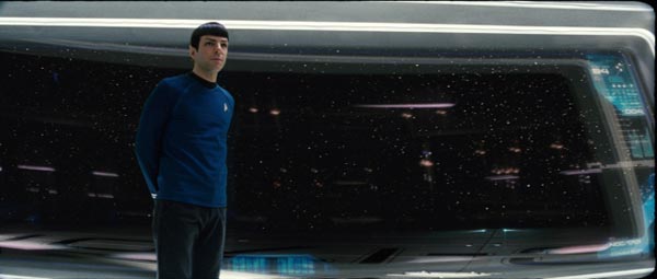 Spock (Zachary Quinto) on the bridge 