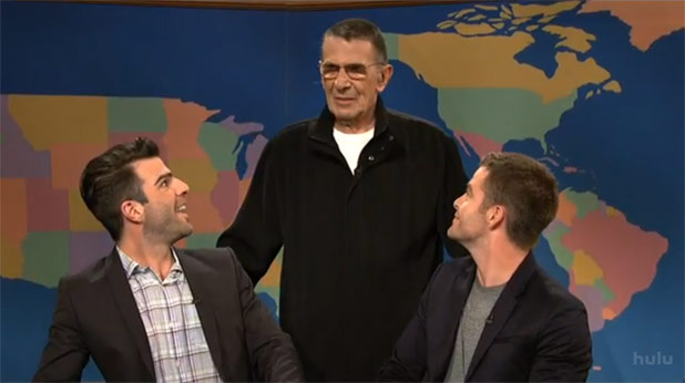 Nimoy, Pine, & Quinto Guest On SNL Weekend Update