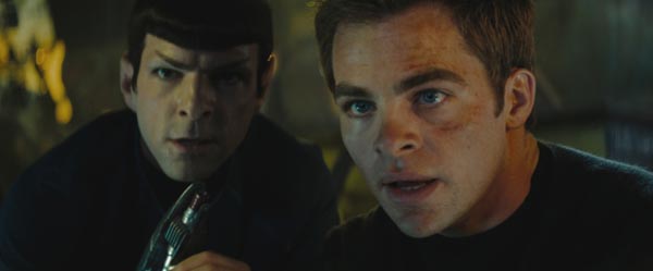 Spock (Zachary Quinto) and Kirk (Chris Pine)